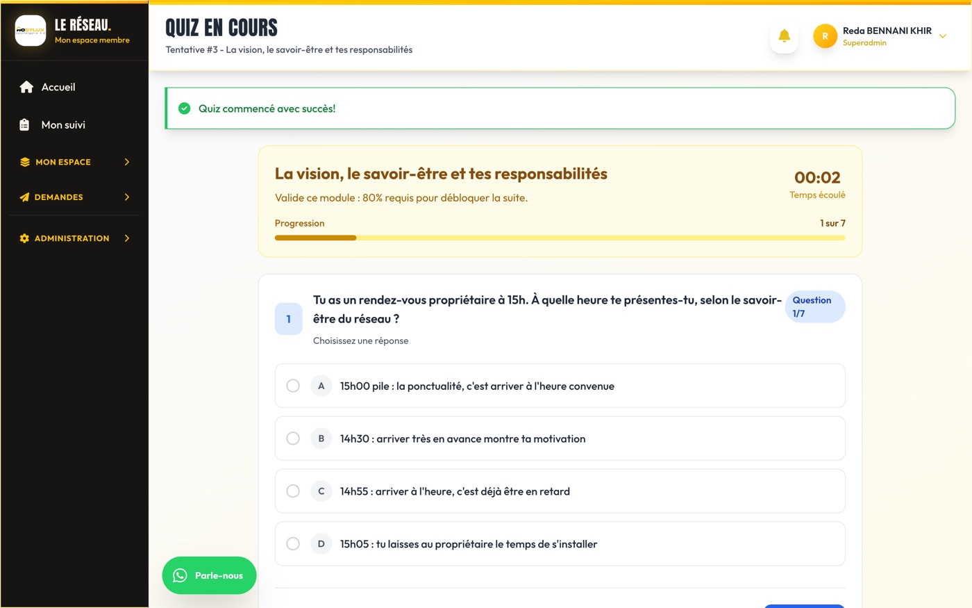 Un quiz de mise en situation