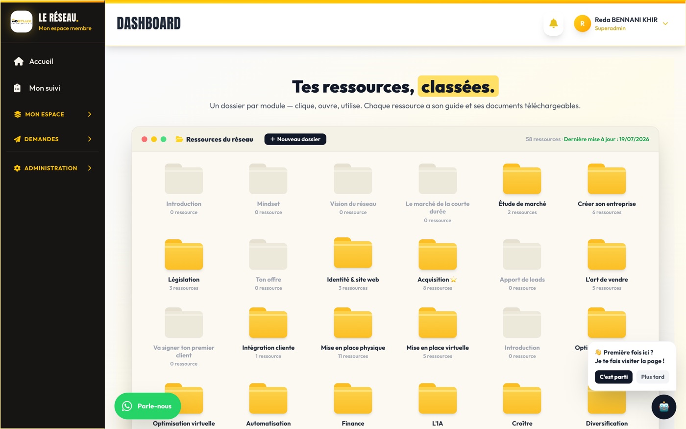 La bibliothèque de ressources